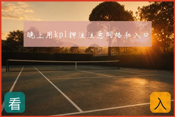 晚上用kpl押注注意网络和入口
